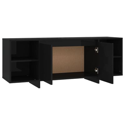 vidaXL Meuble TV Noir 130x35x50 cm Bois d'ingénierie