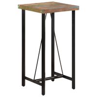 vidaXL Table de bar 55x55x107 cm bois massif de récupération et fer