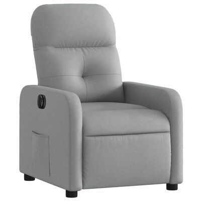 vidaXL Fauteuil inclinable électrique Gris clair Tissu