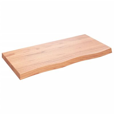 vidaXL Dessus de table marron clair bois chêne massif traité