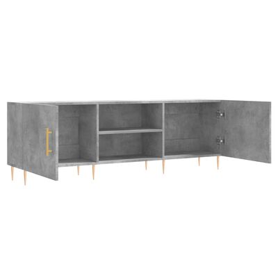 vidaXL Meuble TV gris béton 150x30x50 cm bois d'ingénierie