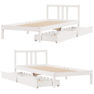 vidaXL Cadre de lit sans matelas blanc 90x200 cm bois de pin massif