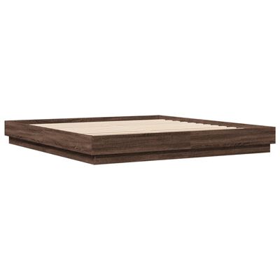 vidaXL Cadre de lit chêne marron 180x200 cm bois d'ingénierie