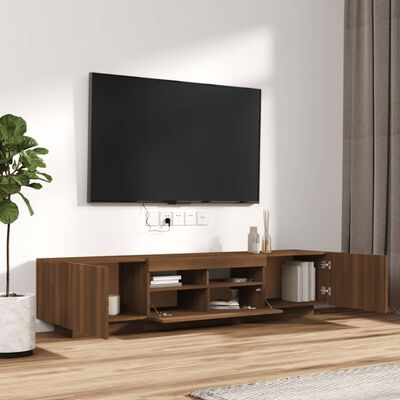 vidaXL Ensemble de meubles TV avec lumières LED 2 pcs Chêne marron