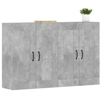 vidaXL Armoires murales 2 pcs gris béton bois d'ingénierie