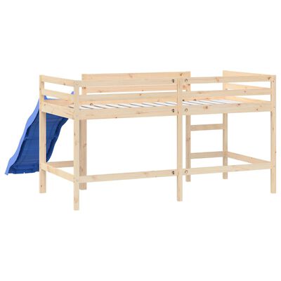 vidaXL Lit mezzanine enfants toboggan 90x190 cm bois pin massif