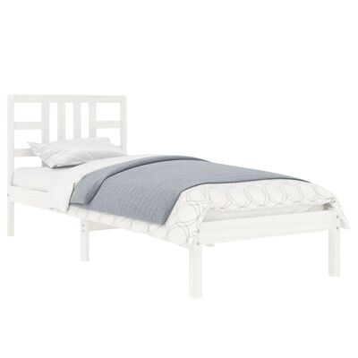 vidaXL Cadre de lit sans matelas blanc 100x200 cm bois massif