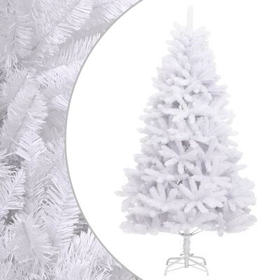 vidaXL Sapin de Noël artificiel à charnières avec support blanc 210 cm