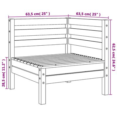 vidaXL Canapé d'angle de jardin bois massif douglas