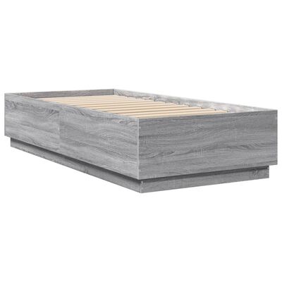 vidaXL Cadre de lit sonoma gris 100x200 cm bois d'ingénierie