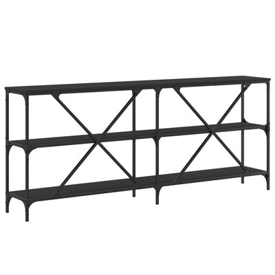 vidaXL Table console noir 180x30x75 cm bois d'ingénierie et fer