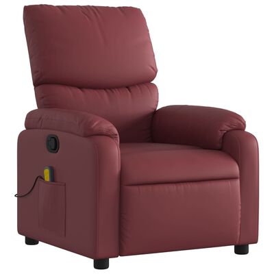 vidaXL Fauteuil de massage inclinable Rouge bordeaux Similicuir