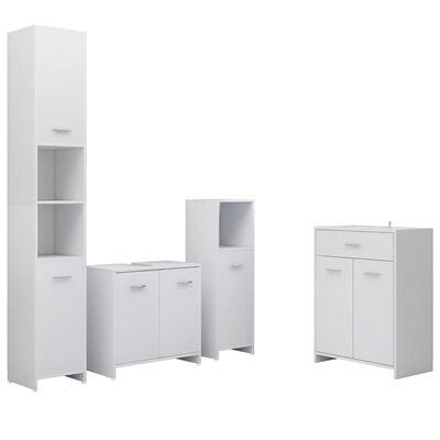 vidaXL Ensemble de meubles de salle de bain 4 pcs Blanc