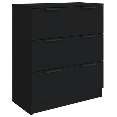 vidaXL Buffets 3 pcs noir bois d'ingénierie