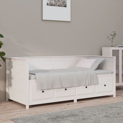 vidaXL Lit de jour sans matelas blanc 100x200 cm bois de pin massif