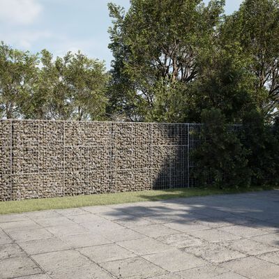 vidaXL Panier gabion avec couvercle 600x100x150 cm fer galvanisé