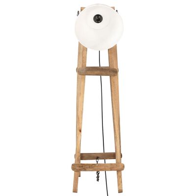 vidaXL Lampadaires 3 pcs Blanc E27 Bois de manguier massif