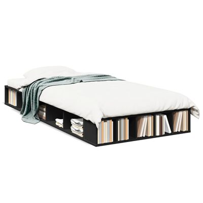 vidaXL Cadre de lit sans matelas noir 75x190 cm