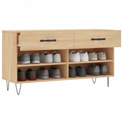 vidaXL Banc à chaussures chêne sonoma 102x35x55 cm bois d'ingénierie