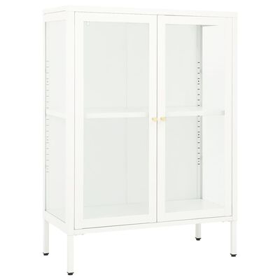 vidaXL Buffet Blanc 75x35x105 cm Acier et verre