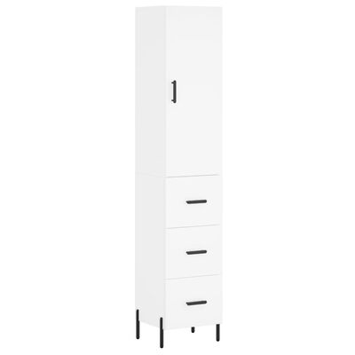 vidaXL Buffet haut Blanc 34,5x34x180 cm Bois d'ingénierie