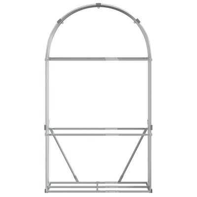 vidaXL Porte-bûches gris clair 120x45x210 cm acier galvanisé