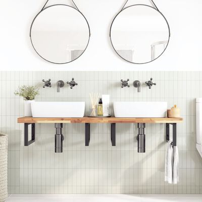 vidaXL Dessus de meuble de salle de bain non traité bois d'acacia