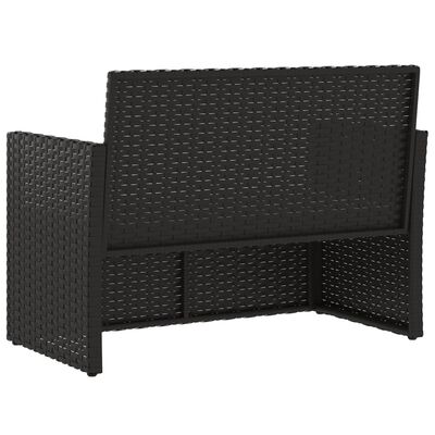 vidaXL Banc de jardin avec coussins Noir 105 cm Résine tressée