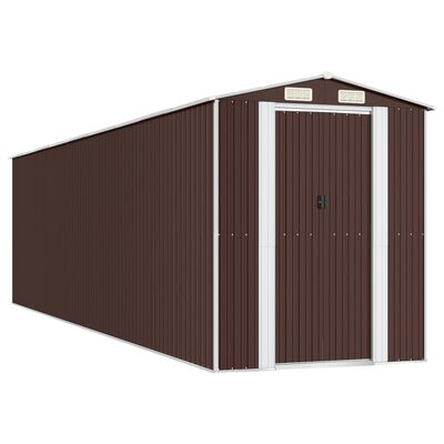 vidaXL Abri de jardin Marron foncé 192x772x223 cm Acier galvanisé