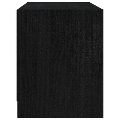 vidaXL Meuble TV Noir 80x31x39 cm Bois de pin massif