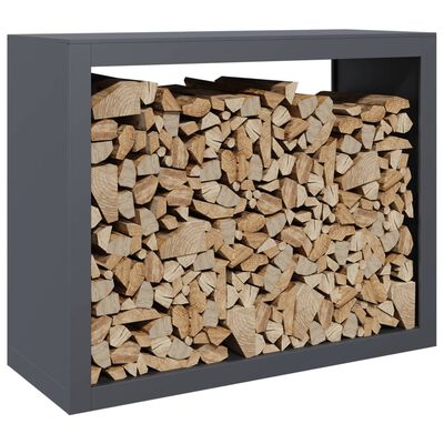 vidaXL Portant de bois de chauffage anthracite 100x40x80 cm acier