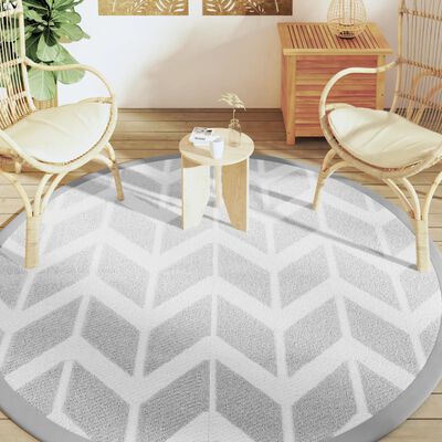 vidaXL Tapis d'extérieur gris Ø200 cm PP