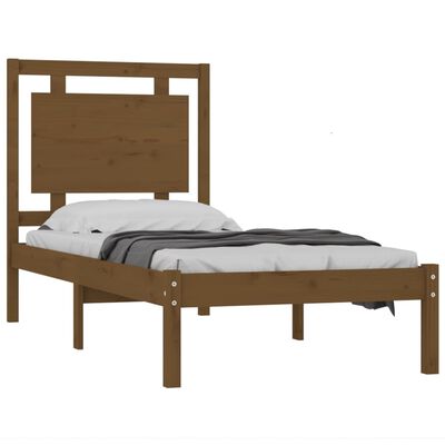 vidaXL Cadre de lit Marron miel Bois massif 100x200 cm