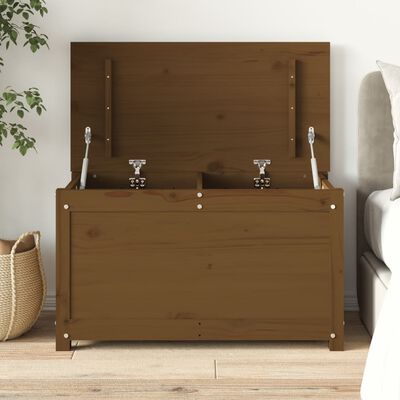 vidaXL Boîte de rangement Marron miel 80x40x45,5 cm Bois massif de pin