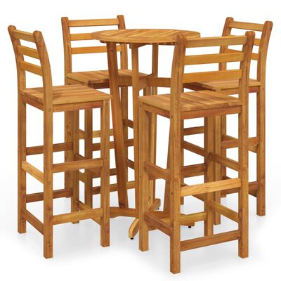 vidaXL Ensemble de bar de jardin 5 pcs bois d'acacia solide