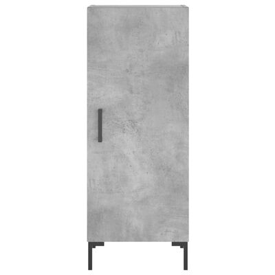 vidaXL Buffet haut Gris béton 34,5x34x180 cm Bois d'ingénierie