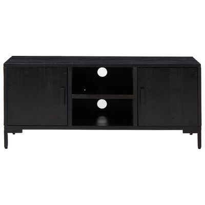 vidaXL Meuble TV Noir 110x35x48 cm Bois de pin massif