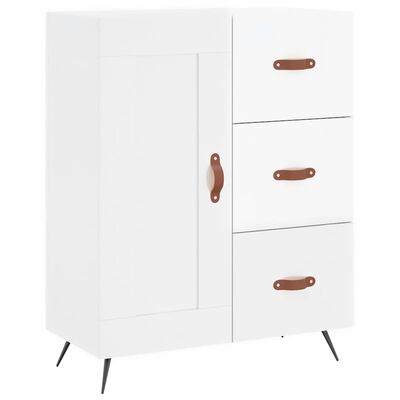 vidaXL Buffet haut Blanc brillant 69,5x34x180 cm Bois d'ingénierie