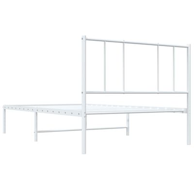 vidaXL Cadre de lit métal sans matelas et tête de lit blanc 100x190 cm