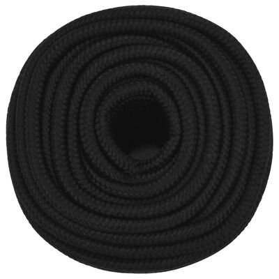 vidaXL Corde de travail Noir 12 mm 100 m Polyester