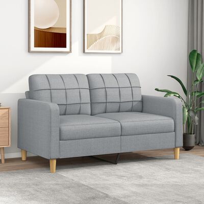 vidaXL Canapé à 2 places B-Stock gris clair 140 cm tissu