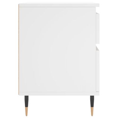 vidaXL Tables de chevet 2 pcs blanc 40x35x50 cm bois d’ingénierie