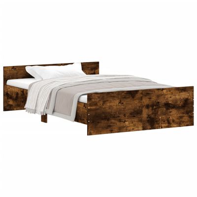 vidaXL Cadre de lit sans matelas chêne fumé 120x200 cm