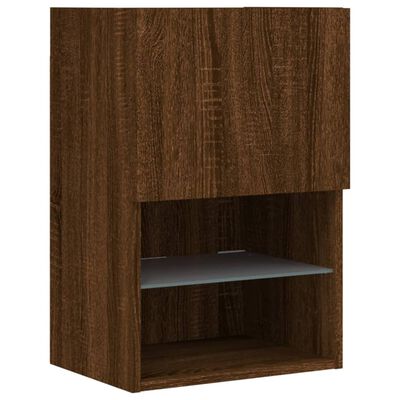 vidaXL Meubles TV avec lumières LED 2 pcs chêne marron 40,5x30x60 cm