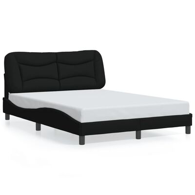 vidaXL Cadre de lit avec lumières LED noir 140x190 cm tissu