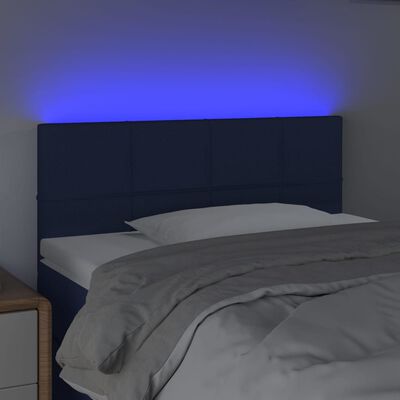 vidaXL Tête de lit à LED Bleu 100x5x78/88 cm Tissu