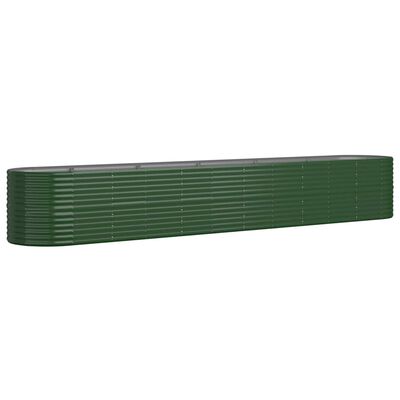 vidaXL Lit surélevé de jardin Acier enduit de poudre 440x80x68 cm Vert