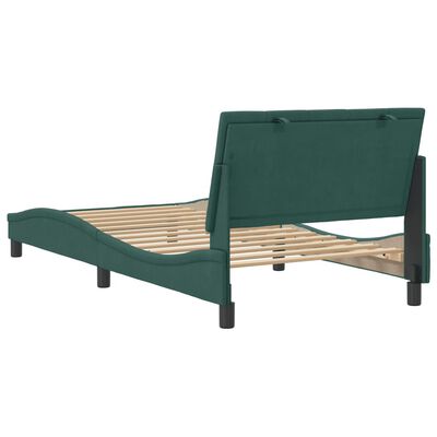 vidaXL Cadre de lit sans matelas vert foncé 100x200 cm velours