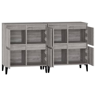 vidaXL Buffets 2 pcs sonoma gris 60x35x70 cm bois d'ingénierie