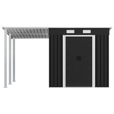 vidaXL Abri de jardin avec toit étendu Anthracite 346x193x181 cm Acier